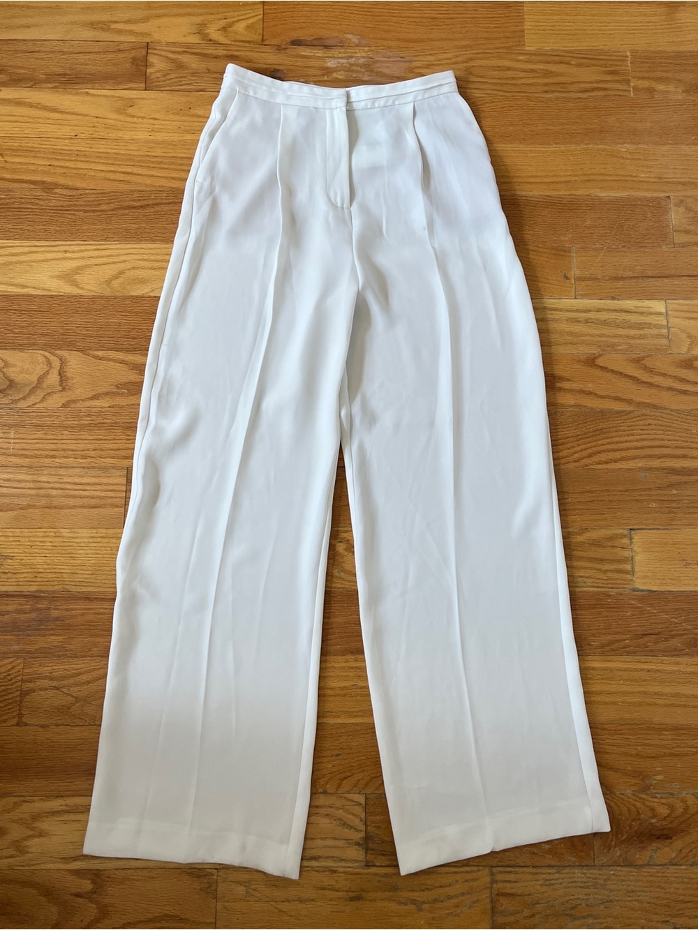 White High-Waist Wide-Leg Trousers Dress Pants Zara